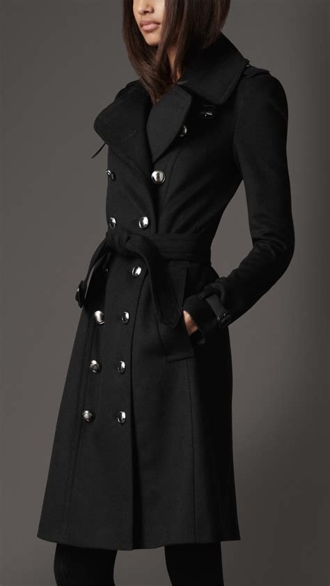 burberry women's wool long coat size m|Burberry black wool coat women's.